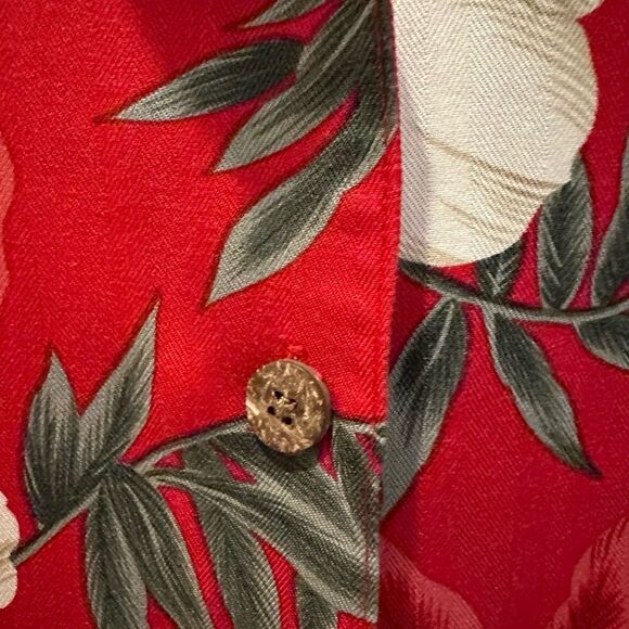 Hawaiian Aloha VTG Sunset Cove Where Dreams Are Made Red Hibiscus Rayon - Picture 10 of 12
